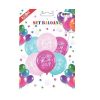 Set 6 baloane "La multi ani", diverse culori, model Star, 30 cm