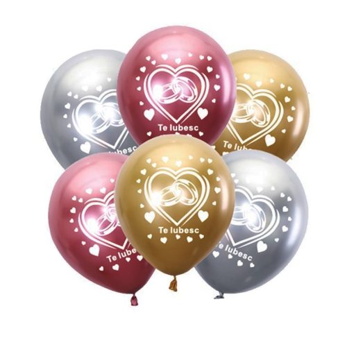 Set 6 baloane "Te iubesc", 30 cm