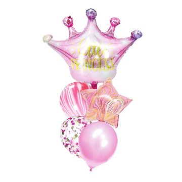   Set aranjament baloane "Little Princess", roz, 5 buc.