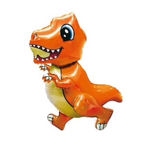 Balon din folie metalizata 51x77 cm, model dinozaur, portocaliu