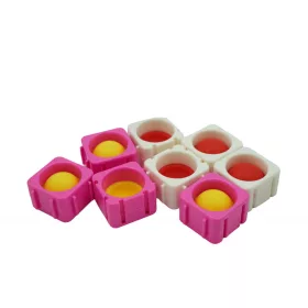   Set 8 blocuri de constructie din silicon, Pop Bubble, Fidget Toy, Puzzle, Multicolor