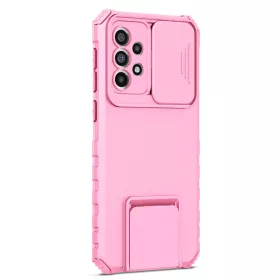   Husa Samsung Galaxy A53 5G, Defender Camshield, stand expunere, protectie camera, roz