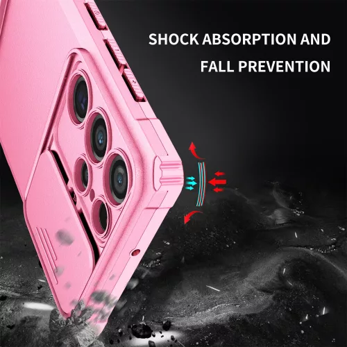 Husa Samsung Galaxy A53 5G, Defender Camshield, stand expunere, protectie camera, roz