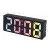 Ceas de masa digital LED DS-3806C, carcasa neagra si afisaj multicolor