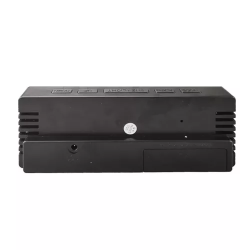 Ceas de masa digital LED DS-3806C, carcasa neagra si afisaj multicolor