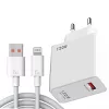 Incarcator casa fast charger 120W, 1 port USB, QC 5.0, cablu Lightning 6A inclus, alb