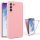 Husa Samsung Galaxy S21 FE, Luxury 360° (fata + spate), catifea in interior, protectie camere, roz pal