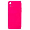 Husa Apple iPhone XR Luxury Silicone, catifea in interior, protectie camere, roz ciclam