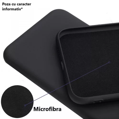 Husa Samsung Galaxy A12, Luxury Silicone, catifea in interior, neagra