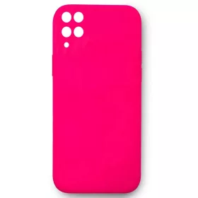  Husa Samsung Galaxy A12 Luxury Silicone, catifea in interior, roz fucsia