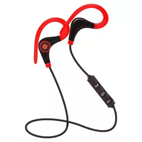 Casti bluetooth sport fara fir, rosu/negru