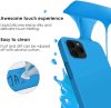 Husa Apple iPhone 14, Liquid Silicone, catifea in interior, protectie camere, albastru