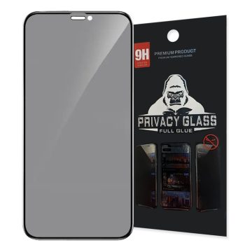   Folie de sticla Apple iPhone 14 Pro Max, Full Glue Privacy, margini negre