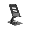 Suport birou metalic, pliabil, compatibil telefon sau tableta, universal, rotire 360 grade, negru