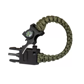   Bratara din snur tip Surviver Paracord, cu fluier, cutit, busola si amnar, diverse culori