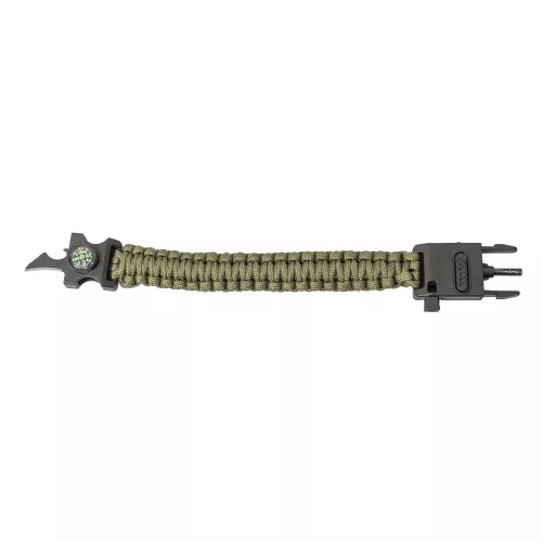 Bratara din snur tip Surviver Paracord, cu fluier, cutit, busola si amnar, diverse culori