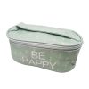 Geanta pentru cosmetice, "Be happy", verde deschis