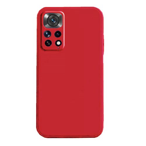 Husa Xiaomi Redmi Note 11 Pro Luxury Silicone, catifea in interior, protectie camere, rosie