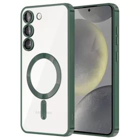   Husa Samsung Galaxy S23 FE, Electroplating Magsafe TPU, protectie camera, verde
