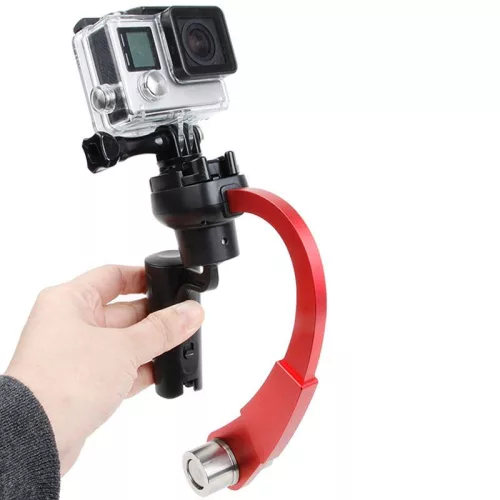 Gimbal / suport stabilizator universal manual pentru camere GoPro/Xiaomi/Elecam/SJCAM), rosu