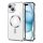 Husa Apple iPhone 16 Plus, Magsafe Electroplating TPU, protectie camera, margini argintii