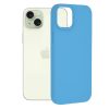 Husa Apple iPhone 15, Luxury Silicone, catifea in interior, albastru deschis