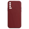 Husa Huawei P Smart 2021 Luxury Silicone, catifea in interior, protectie camere, burgundy