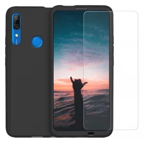   Husă Full Cover 360° pentru Huawei P Smart (față + spate + sticlă), neagra