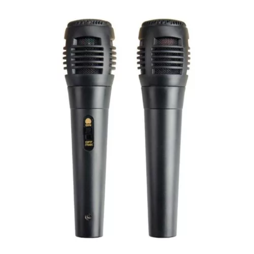 Microfon dinamic cu fir, mufa jack 6,3 mm, negru