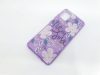 Husa Flowers Glitter pentru Apple iPhone 11 Pro, cu mesaj, mov