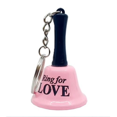 Breloc clopotel metalic, "Ring for love", roz