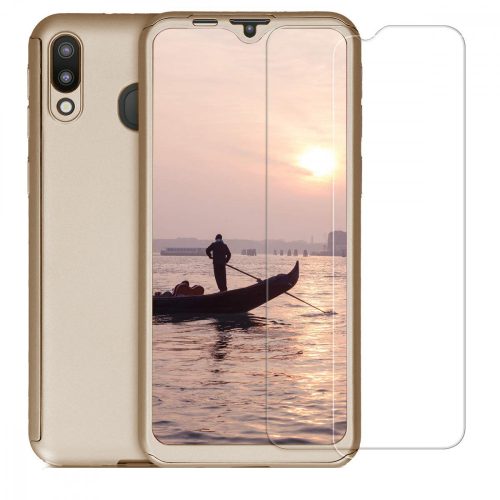 Husă Full Cover 360° pentru Samsung Galaxy A20 (față + spate + sticlă), aurie