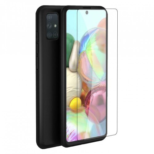 Husă Full Cover 360° pentru Samsung Galaxy A41 (față + spate + sticlă), neagra