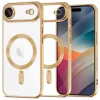 Husa Apple iPhone 17 Air, Magsafe Electroplating TPU, protectie camera, margini aurii