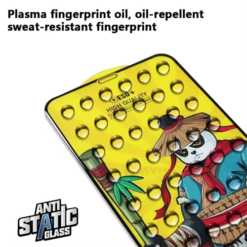 Folie sticla Apple iPhone 17 Pro, Kungfu Panda, Antistatic Glass ESD +, margini negre