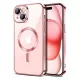 Husa Apple iPhone 16 Pro, Magsafe Electroplating TPU, protectie camera, margini rose gold