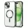 Husa Apple iPhone 15 Pro Max, Magsafe Electroplating TPU, protectie camera, margini verzi