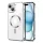 Husa Apple iPhone 14, Magsafe Electroplating TPU, protectie camera, margini argintii