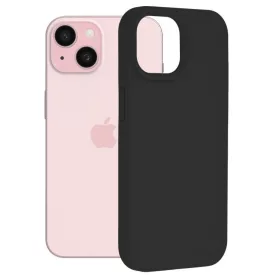 Husa Apple iPhone 15 Plus, Matt TPU, silicon moale, neagra