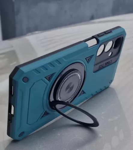 Husa Samsung Galaxy A16, Rotating Bracket, protectie camera, prindere magnetica, verde