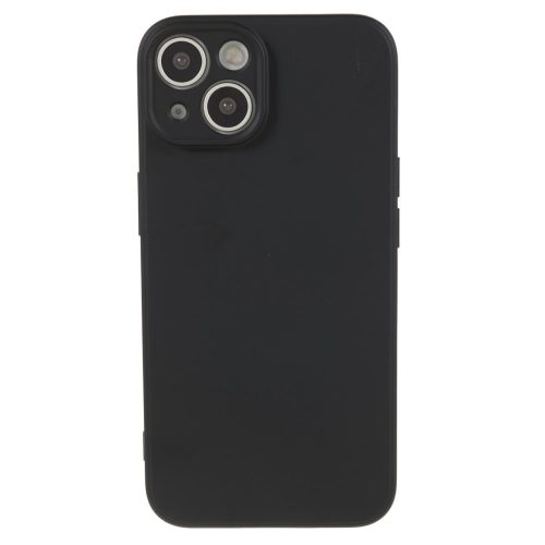 Husa Apple iPhone 15 Plus, Luxury Silicone, catifea in interior, protectie camere, neagra