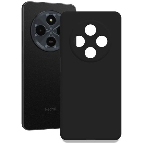 Husa Xiaomi Redmi 14C, Luxury Silicone, protectie camera, catifea in interior, neagra