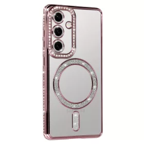   Husa Samsung Galaxy A16, Electroplating Bling Magsafe, protectie camera, rose gold
