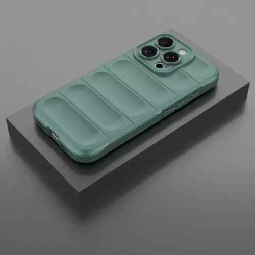 Husa Apple iPhone 16 Pro Max, Wave Silicone, protectie camera, catifea in interior, deep green