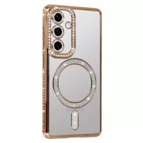   Husa Samsung Galaxy A16, Electroplating Bling Magsafe, protectie camera, aurie