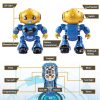 Jucarie interactiva Robot inteligent cu telecomanda, functii multiple, lumini LED, melodii si dansuri, 22 cm x 16 cm x 9 cm, albastru-gri 