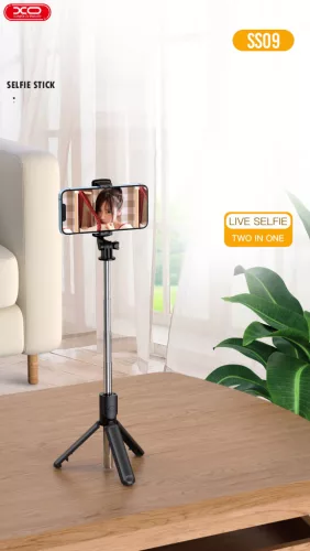 Selfie Stick XO SS09, functie trepied, brat telescopic, bluetooth, negru