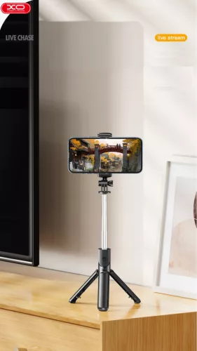Selfie Stick XO SS09, functie trepied, brat telescopic, bluetooth, negru