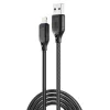 Cablu de date si incarcare Lightning (iPhone) XO NB235,  protectie textila, 1 metru, 2.4A, negru