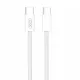 Cablu de date si incarcare XO NB-Q260A, Type-C to Type-C, PD60W/3A, 1 metru, impletit, alb